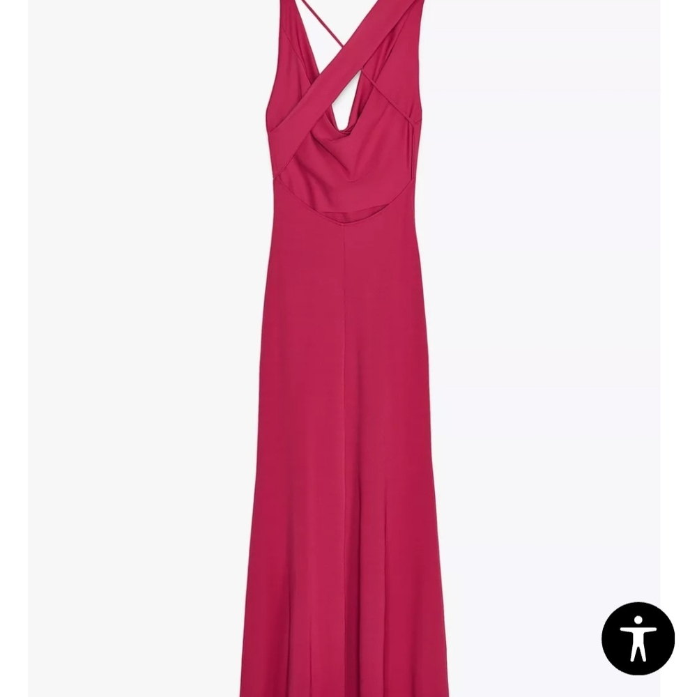 Zara Pink Sleeveless Halter Gown for Prom